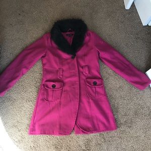 Long winter coat, with fur around the neck